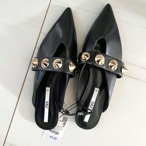 NEW Zara Pointed Studded Mule